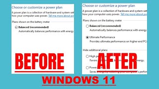 How To Enable Missing High Performance Plan | Ultimate Performance Power Plan Windows 11