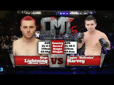 Taylor Harvey Vs Rhys Lightning - Caged Muay Thai 5