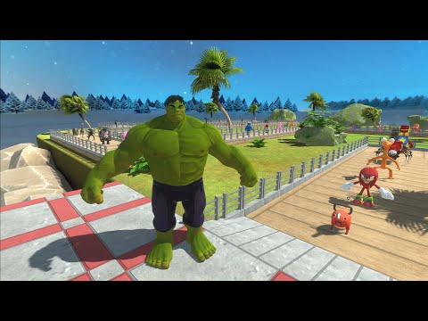 HULK VS AVENGERS  DEATH RUN - Animal Revolt Battle Simulator