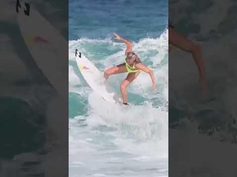 Sanoa Olin on a windy 🌬 North Shore #hawaii 🌺 #surf #surfergirl