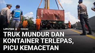 Download lagu Diduga Tak Kuat Menanjak, Truk Kontainer Terguling di Tol Cipularang | Liputan 6 mp3