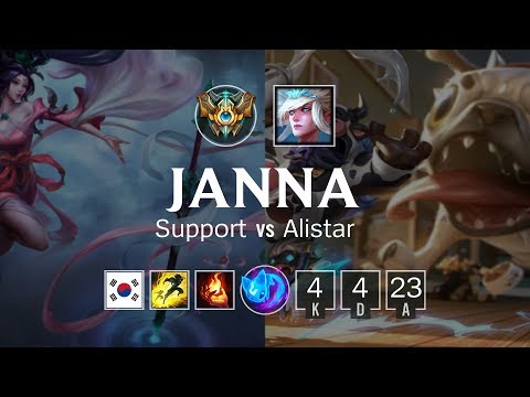 Janna Support vs Alistar - KR Challenger Patch 8.22