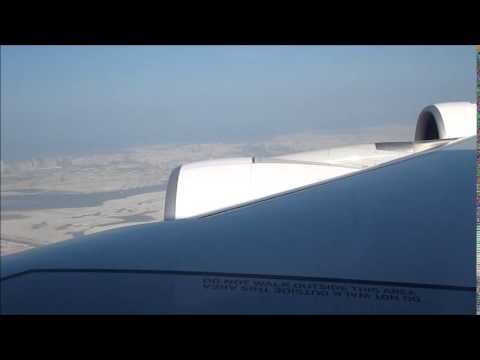 Emirates Airbus A380 Dubai-Munich take off + Steigflug über Dubai