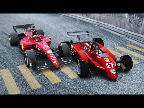 Ferrari F1 2022 vs Ferrari F1 1982 (Gilles Villeneuve) - Monaco 1966 [SUPER REALISTIC GRAPHICS]