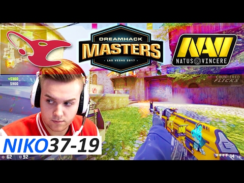NiKo POV 37-19 / NaVi vs mousesports [Cobblestone] CS:GO DreamHack Masters Las Vegas 2017