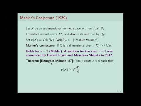 A tale of two conjectures: from Mahler to Viterbo - Yaron Ostrover