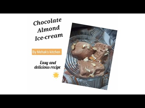 chocolate almond ice cream / Homemade chocolate ice cream