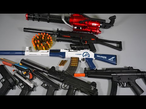 M134 Gatling Minigun Shell ejecting Toy Gun - AK47 -MP5- Airsoft Gun - Realistic Toy Guns Collection