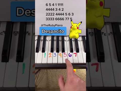 Despacito Piano Easy Tutorial With Numbers #shorts #piano