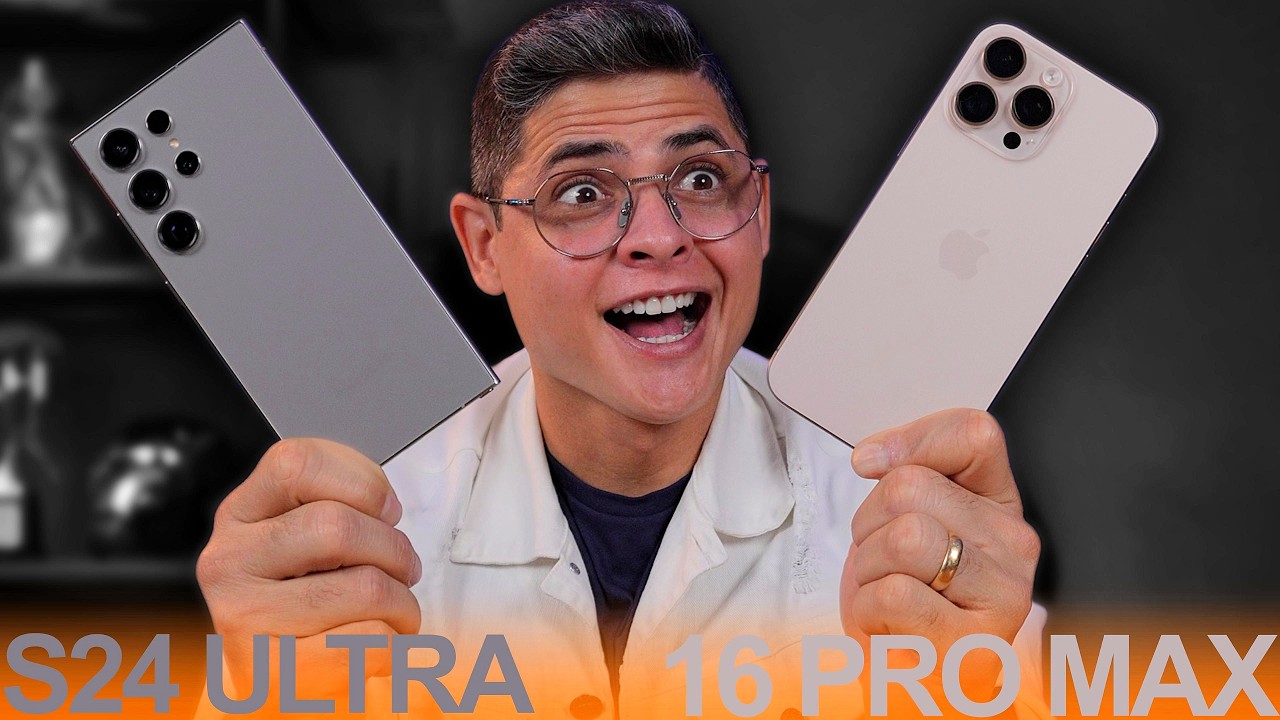 Galaxy S24 Ultra vs iPhone 16 Pro Max - QUAL O MELHOR? SMARTPHONES INCRÍVEIS! SAMSUNG vs APPLE