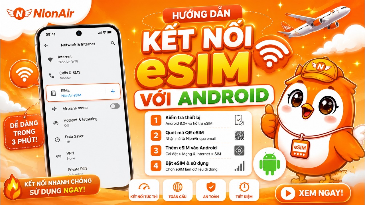 Kết nối Esim với điện thoại Androi - eSim NionAir