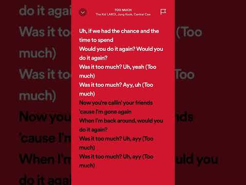 The Kid LAROI, Jung Kook & Central Cee - TOO MUCH #hits #tiktok #trending #spotifylyrics #newmusic