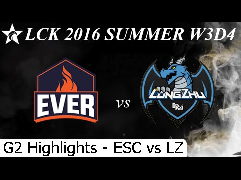 ESC vs LZ Game 2 Highlights + Damage - LCK Summer 2016 W3D4M5 ESC Ever vs Longzhu