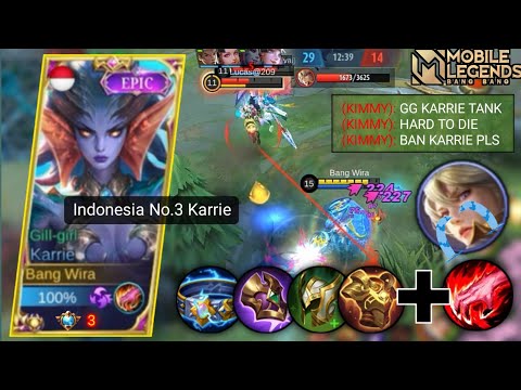 VERY EASY AGAINST KIMMY USING KARRIE BUILD TANK! KARRIE BEST BUILD 2021 - MOBILE LEGENDS