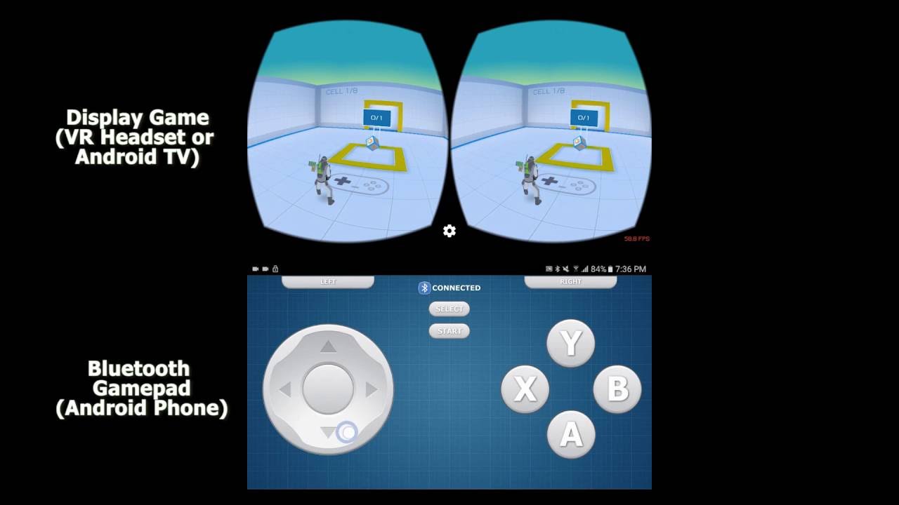 Bluetooth Gamepad for VR Headset & Android TV (Google Cardboard,Samsung Gear VR..)