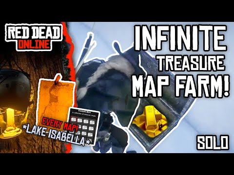 Solo Infinite Treasure Map Glitch - Red Dead Redemption 2 Online - How to Get the LAKE ISABELLA Map!