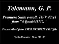 Telemann, G. P. Suite e-moll from 6 Quadri , TWV 43:e1