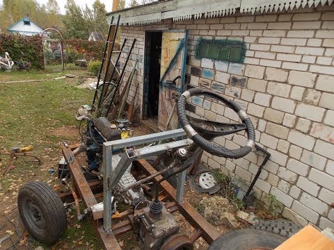 Самодельный трактор.Процесс сборки.Установка руля.#36