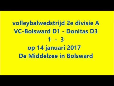 2e divisie A Volleybal VC-Bolsward DS1- Donitas DS3 op 14 januari 2017