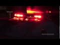 American Ambulance Light Bar Flashing at Night