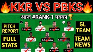 KKR vs PBKS Dream11 Prediction | KKR vs PBKS Dream11 Team | KKR vs PBKS 8th Match Dream11
