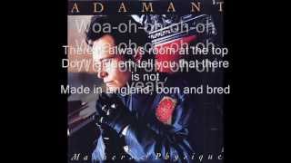 Adam Ant - Room at the Top Lyrics