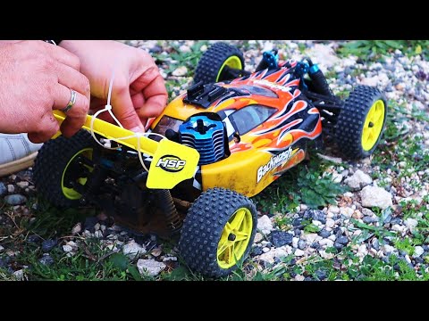 Low Cost Nitro RC Car - Drive, Jump & Top Speed Test - HSP 94166 Backwash