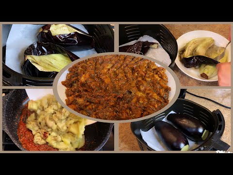 Moroccan Eggplant recipe/Zaalouk /Roasted Eggplant Salad in air Fryer