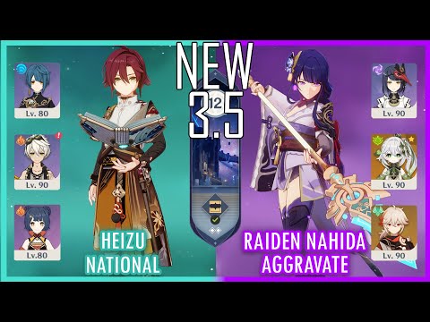 Heizou National & Raiden Nahida Aggravate - New 3.5 Spiral Abyss Floor 12 9 star