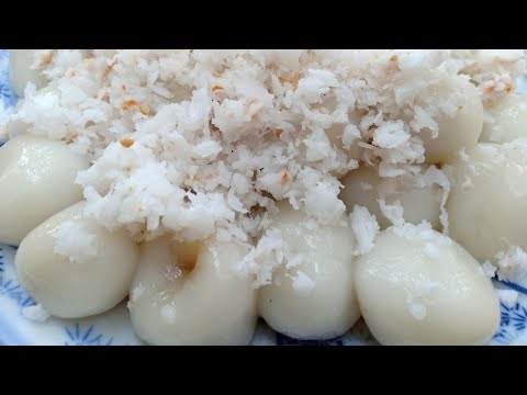 if you have Sticky rice powder+Palm sugar make this, delicious and easy/stickyrice ball cake recipe/