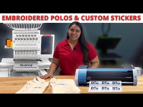 Embroidered Polos & Custom Stickers with The Avance 1201C & Roland VersaStudio BN-20