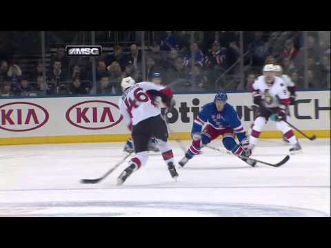 Patrick Wiercioch PPG 1-1 Mar 8 2013 Ottawa Senators vs NY Rangers NHL Hockey goal