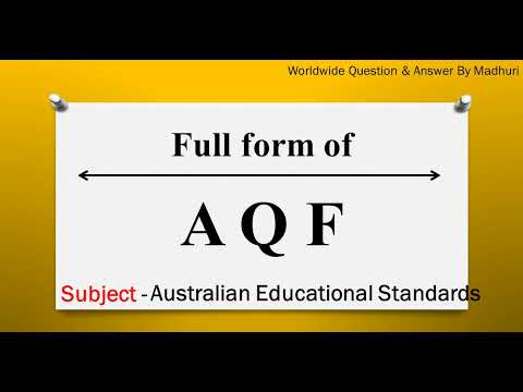 AQF ka full form | Full form of AQF in English | Subject - Australian educational standards