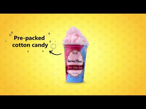 Strawberry red cotton candy fairies'floss, packaging type: p...