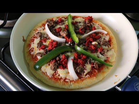 Pizza de carne molida y queso 🍕🧀 ¡FÁCIL Y RÁPIDA! 😱
