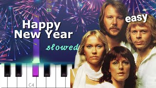 ABBA - Happy New Year  ~ EASY PIANO TUTORIAL w/ lyrics