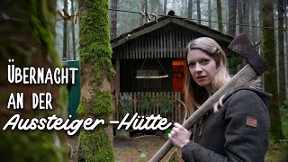 🌲🍄Winterübernachtung in der Aussteiger-Hütte🔥 Diese Nacht war anders😦