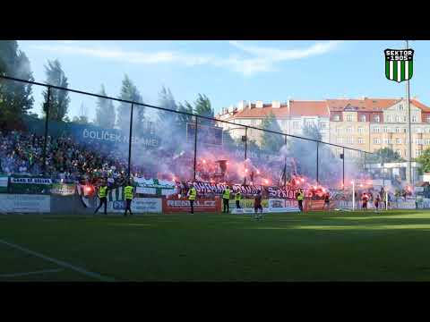 Bohemians Praha 1905 - FK Mladá Boleslav - choreo a pyro