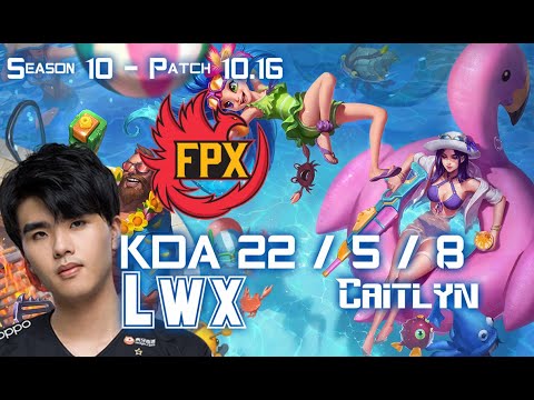 FPX Lwx CAITLYN vs EZREAL ADC - Patch 10.16 KR Ranked