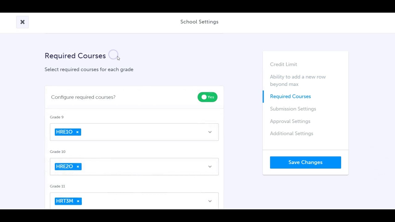 Course Selection: Configure Course Selection Settings