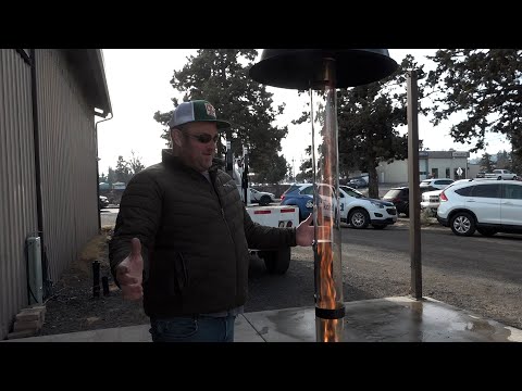 Bend couple patents efficient wood pellet patio heater