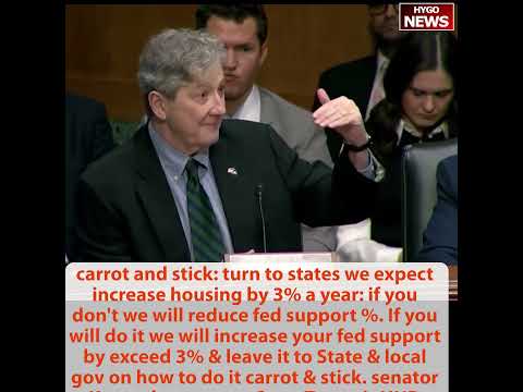 Kennedy carrot & stick to States: increase housing 3% a year, if you do increase or if not reduce