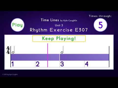 How to Play Half Notes in 4/4 - Exercise E307 Time Lines