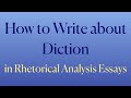 How to Write about Diction | AP Lang Tips | Coach Hall Writes