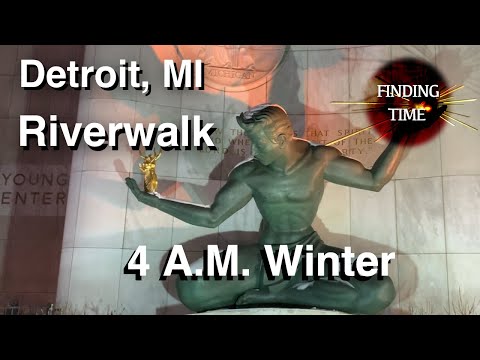 Detroit Walking Tour, 4 A.M. Riverwalk - Winter 2023