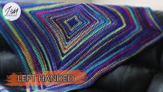 LEFT HANDED | Aura Mountain Blanket Pattern| How to crochet a blanket | Crochet Afghan