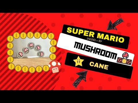 how to make a super Mario mushroom cane with polymer clay