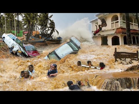 Terrifying footage of devastating flooding due to record monsoon rains in India!