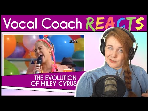 Vocal Coach reacts to the Evolution Of Miley Cyrus