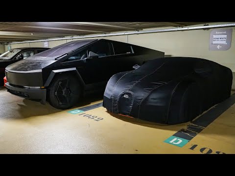 Monaco Supercars 2024 -1 by night:  Cybertruck, Veyron SS, Monza SP2, Revuelto, Chiron. 599 GTO...